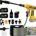 Cordless Pressure Washer, 2000PSI MAX Portable Pressure Washer with Brushless Motor, 2 X 5.0AH Batteries, 4 Speed Adjustment LCD Touch Screen, 6-in-1 Nozzle, with Garden Hose & Faucet Connectors