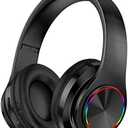 Fragolucyou Wireless Bluetooth Headphones-Colorful Lights,Large Battery Capacity,Foldable,Bluetooth 5.0,10 m Range,Stereo Surround,Built-in Microphone,Comfortable affixed Ears (Black)