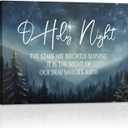 5 x RLTXBUK O Holy Night Christian Christmas Wall Art Decor, Christian Christmas Wall Decor, Religious Starry Night Mountain Forest Bible Verse Framed Canvas Prints Posters for Home Bedroom, 14x11 Inch