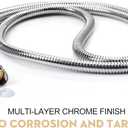 Blissland Shower Hose Extra Long 118 Inches Brushed Chrome Handheld Shower Head Hose with Brass Insert and Nut - Lightweight and Flexible