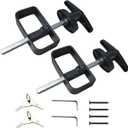 WellMade Shed Door Latch, T Handle Lock Kit, 5" Storage Barn Playhouse & Chicken Coop Lock Replacement Set, Black 2 Pack