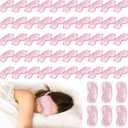 Newcotte 50 Pcs Silk Sleep Eye Mask for Sleeping Adjustable Elastic Strap Blackout Smooth Soft Eye Covers No Pressure Sleep Mask for Women and Men Comfortable Blindfolds(Pink)