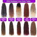 ZRQ 8 Packs Ombre Goddess Locs Crochet Hair 24 Inch Boho Faux Locs Croceht Braids, Ombre Boho Faux Locs Pre Looped Bohemian Locs Crochet Soft Locs With Curly Ends Hair Extension T30#