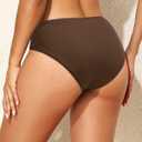 Talisea Women Full Coverage Bikini Bottoms - Mid Rise Bathing Suit Ruched Swim Bottom Swimsuit Swimwear, Large