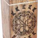 Handcrafted Tree of Life Wooden Urns for Human Ashes Adult Large - Butterfly Cremation Urn for Ashes - Burial Urn for Columbarium - Funeral Urn Box - 250 LB