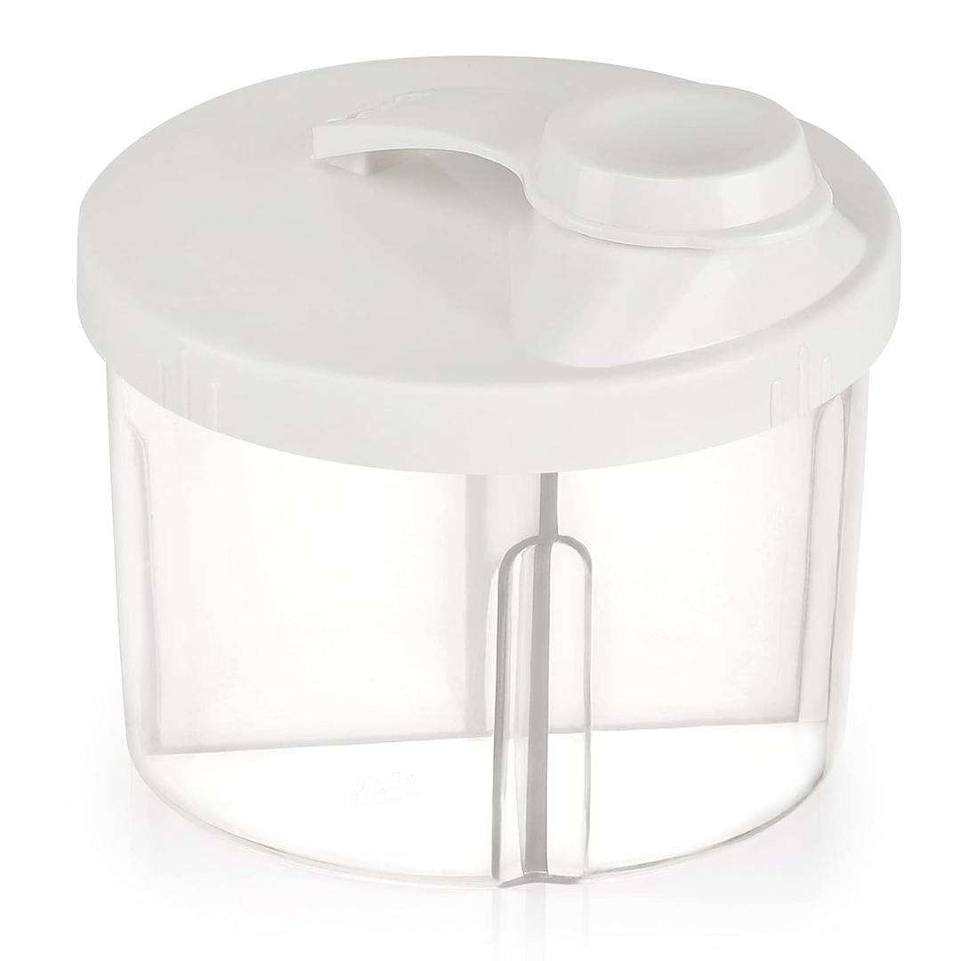Accmor Baby Formula Dispenser On The Go, Non-Spill Rotating Four-Compartment Formula Container to Go, Milk Powder Kids Snack Container for Infant Toddler Travel Outdoor, White