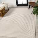 JONATHAN Y SCN101A-6 Odense High-Low Minimalist Angle Geometric Ivory/Cream 6 ft. x 9 ft. Indoor/Outdoor Area Rug, Pet Friendly, Non-Shedding, Stain Resistant, Easy-Cleaning for Backyard, Patio