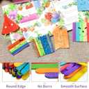 WISYOK 2400 Pcs Colored Popsicle Sticks for Crafts, 4.5 Inch Colored Wooden Craft Sticks, Ice Cream Sticks, Rainbow Popsicle Sticks, Great for DIY Craft Creative Designs and Handicraft