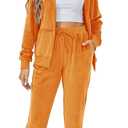 Velour Track Suits for Women Set Fall Sweatsuits 2 Piece