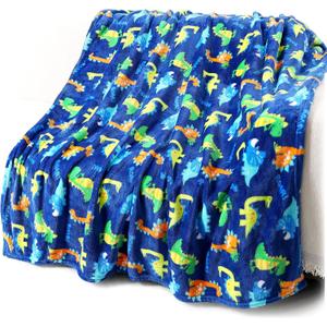 Warm Soft Toddler Fleece Blankets for Boys with Dinosaur Pattern Print - Cozy Fuzzy Plush Flannel Kids Throw Blanket for Daycare & School - 50x60 inches (Blue Dinosaur Paradise) Warm Soft Toddler Fleece Blankets for Boys with Dinosaur Pattern Print - Cozy Fuzzy Plush Flannel Kids Throw Blanket for Daycare & School - 50x60 inches (Blue Dinosaur Paradise)