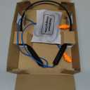 HomeSpot Noise Reduction Wireless Neckband Headphones with Qualcomm aptX HD, 27dB NRR, CVC Noise Cancelling Mic & Controls and 20H Playtime for Work Safety OSHA Compliant - Blue Wire Orange Earbuds