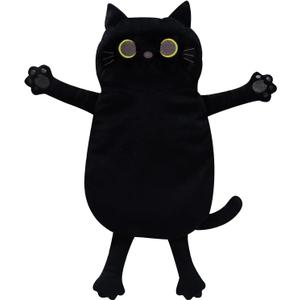 Microwave Heating Pad for Pain Relief, 17" x 9" Microwavable Heating Pads for Cramps, Back Pain, Neck Shoulder, Muscles, Knee, Joints, Natural Heat Pack Moist Heat, Black Cat