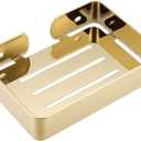 uxcell Soap Dish Holder Saver SUS304 Stainless Steel Wall Mounted Tray with Installation Kits Golden for Shower Bathroom Tub and Kitchen Sink