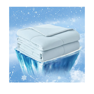 Cozy Bliss Cooling Comforter Queen Size, Cooling Blankets for Hot Sleepers and Night Sweats, Blue Summer Comforter for Queen Size Bed, Breathable Soft Lightweight Silk Smooth