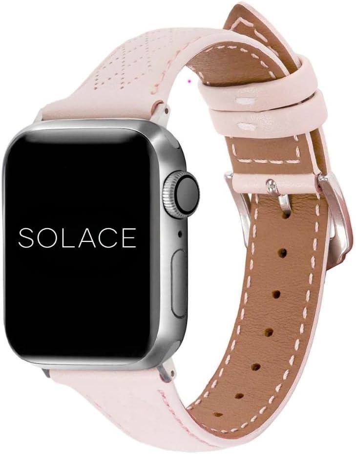 Solace Bands Allura Leather Watch Band - Compatible with Apple Watch Bands for Women and Men, Leather Watch Band for 38mm 40mm 41mm 42mm 44mm 45mm 49mm Ultra, SE and 11 10 9 8 7 6 5 4 3 2 1