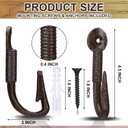 Duraaamo 6 Pcs Realistic Fish Hooks for Hats Solid Cast Iron Rustic Brown Fish Hook Wall Mount 4.5" x 2" Coastal Themed Wall Hangers for Coats Bags Keys
