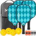 Pickleball Paddles Set of 4, Pickleball Paddles, USAPA Approved Lightweight, 4 Balls, 4 Grip Tapes & 1 Carring Bag, Pickleball Rackets for Beginners & Pros