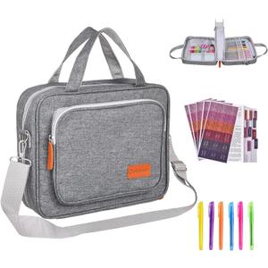 Grey Bible Cover Case with Gift Box - Crossbody Bag for Large Print Bibles, Complete Study Kit & Accessories