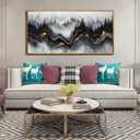 Ouzzlie White Canvas Wall Art Abstract Landscape Wall art Nature Pictures Wall Decor for Living Room 59"L x 29"W