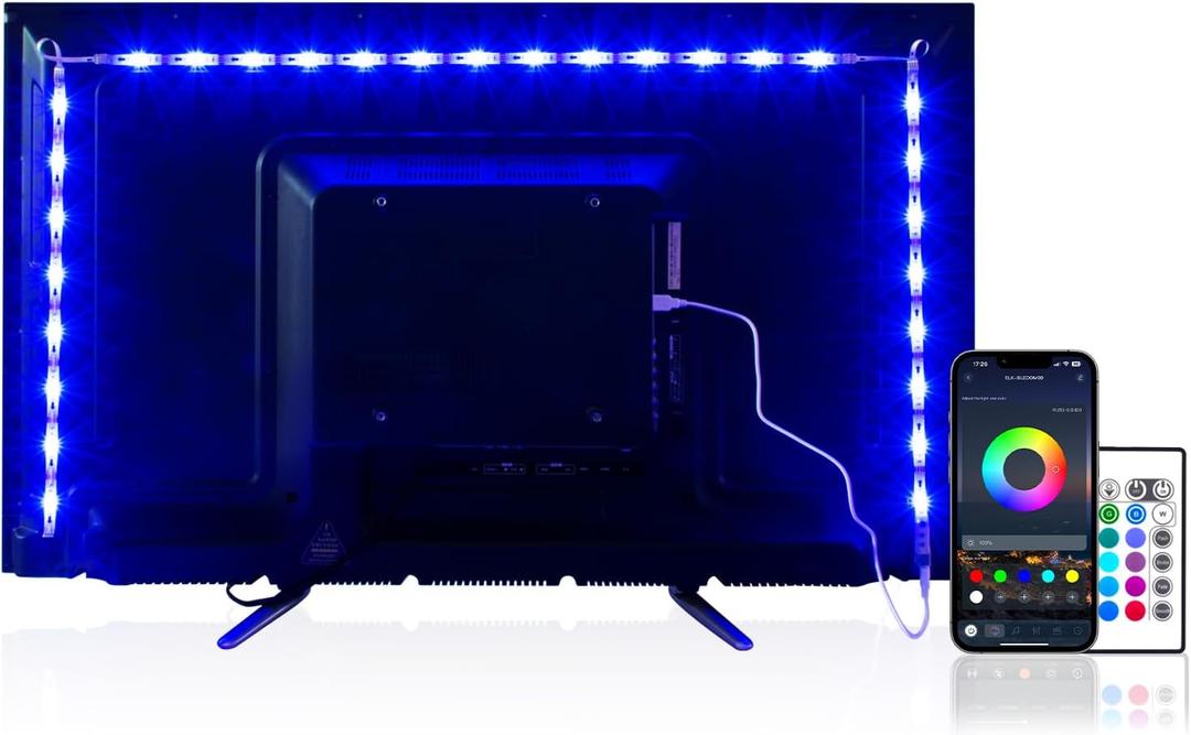 PANGTON VILLA Led Strip Lights 8.2ft for 40-60in TV, USB LED TV Backlight Kit with Remote - 16 Color 5050 LEDs Bias Lighting for HDTV