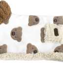 GabeFish Dog Cape Blanket for Small Dogs, Cute Puppy Fleece Pajamas, Cats Cold Weather Coat Wraps with Hood Brown Large (L: Recommand Weight 14-22 lbs (6.5-10kg))