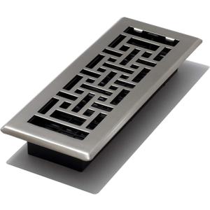 Decor Grates AJH310-NKL 3-Inch by 10-Inch Oriental Floor Register, Brushed Nickel