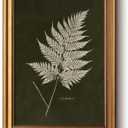 Bzstyleart Vintage Wall Art Decor Bedroom,Vintage Gold Framed Artwork,Fern Leaves Botanical wall Art Living Room,Canvas Picture Painting Room Decor Aesthetic,12 x 16 Inch