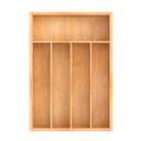 Unibambou Bamboo Utensil Drawer Organizer, Kitchen Organizer for Flatware Cutlery, Silverware Tray for Drawer (5 Slots, Natural)