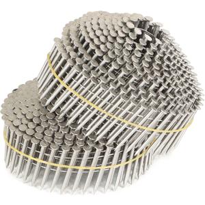 Findmall 1200 Count 1-1/2-Inch x .090-Inch Ring Shank Stainless Steel Siding Nails 15-Degree, Adapted to Gun Type CN45