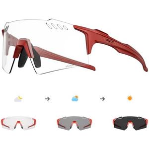 SCVCN Photochromic Cycling Glasses UV400 Protection for Women Men Cycling Glasses TR90 Frame MTB Running Bike DZ-S9A2