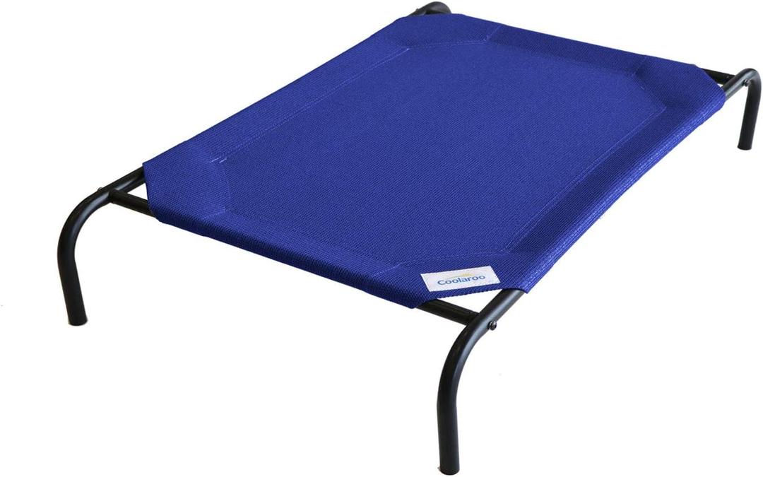 Coolaroo Original Elevated Dog Bed - Breathable Off-The-Ground Pet Bed with Cooling Fabric, Joint Relief & Moisture-Resistant Fabric, 100% Recyclable, Easy Clean, Aquatic Blue, Large  51"L x 31.5"W x 8"Th