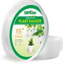 SupKing Large Plant Saucers Drip Tray 6 Pack, 6 8 10 12 14 15 Inch Heavy Sturdy Plastic Flower Pot Saucers for Indoor,Clear Plastic Planter Water Tray for Plant Pots Liners (15''-Clear)