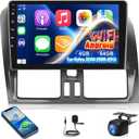 4+64G for Volvo XC60 2008-2013 Android Car Stereo with Wireless Carplay and Android Auto - 9 Inch HD Touchscreen Radio with 32EQ DSP/5GHz WiFi/GPS/SWC/Mirror Link + AHD Rear View Camera