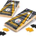 NFL Pro Football 2' x 4' Wood Direct Print Tournament Cornhole Set by Wild Sports, Comes with 8 Bean Bags - Perfect for Tailgate, Outdoor, Backyard
