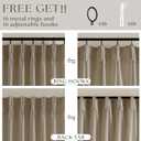 Textured Linen Burlap Curtains 84 Inches Long 2 Panels Neutral Country Tan Greige Flax Ceiling Floor Pinch Pleated Curtains Hooks Track Light Filtering Privacy Drape for Living Room Ofiice Grey Beige