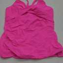 Fanuerg Tankini Top Only Twist Front Bathing Suit Tops for Women Tummy Control Tank Tops V Neck Swimsuit Top No Bottom (X-Large, Hot Pink)