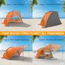 Elegear Beach Tent with 360 Removable Canopy 4-6 Person Automated Pop Up | CumbreX Beach Cabana Sun Shade Shelter, UPF 50+, Double Silver Coating, Portable Lightweight, For Beach/Outdoor, Orange