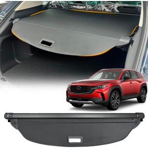 Cargo Cover for 2023 2024 2025 Mazda CX-50, Upgraded Retractable Rear Trunk Cover Compatible with Mazda CX-50 Trunk Security Cover Shielding Shade Car Accessory, Black Carbon Fiber