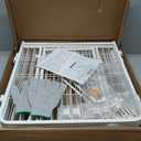 FXW Dog Gate Extra Wide Designed for Indoor Use, Adjustable Width Up to 183-inch Wide (24" H 8 Panels for Puppies and Small Dogs), White