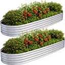 AHEONLAR 2pack 631ft Raised Garden BedOutdoor Galvanized Planter Boxes, Oval Large Metal Raised Garden Beds for Vegetables