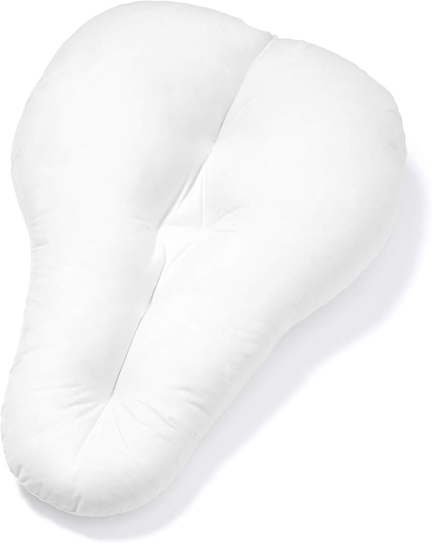 Sciatica Nerve Pain Relief Pillow Hypoallergenic Saddle Shaped Cushion with Cover (White)