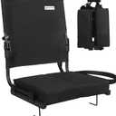 Stadium Seats for Bleachers with Back Support Wide, Portable Bleacher Chairs with Highest Back and Thick Cushion, Folding Padded Stadium Chair for Adults at Sports Events and Concerts. (Black)