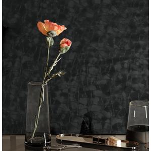 CiCiwind Black Textured Peel and Stick Wallpaper Embossed Self Adhesive Removable Decoral Contact Paper for Walls Covering Bedroom Living Room 15.7"78.7"