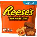 REESE'S Miniatures Milk Chocolate Peanut Butter Cups, Candy Family Pack, 17.6 oz (EXP 11/30/26)