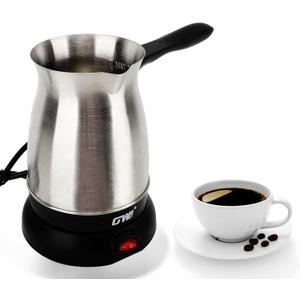 Yunir 600ML Electric Coffee Maker, 6 Cup Stainless Steel Coffee Pot, portable Anti Slip Coffee Maker Kettle for Brewing Coffee, Milk, Tea