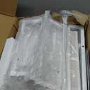 Small Makeup Vanity Desk 27.5''W with Mirror and Lights, Vanity Desk with 3 Fabric Drawers and Height-Adjustable Stand, Vanity Table for Girls Gifts, Bedroom and Small Spaces, White