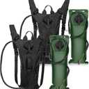 Sanwuta 2 Pcs Hydration Backpack with 3 Liter Water Bladder Tactical Lightweight 17.72 x 7.87 Inch Hydration Pack Backpack Water Backpack Hydration Bag Water Bag for Hiking Running (Black)