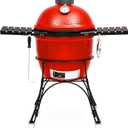 Kamado Joe Classic Joe Series II 18-inch Ceramic Charcoal Grill and Smoker with Cart, Side Shelves, Stainless Steel Grates and 250 Cooking Square Inches in Red, Model KJ-23RHC