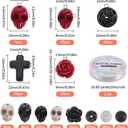 SUNNYCLUE 203Pcs Halloween Skull Beads Skeleton Charms Bulk Natural Lava Rock Synthetic Turquoise Black Stone Cross Flower Rose Spacer Beads for Jewelry Making Bracelets Necklaces DIY Crafts