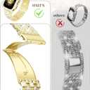 JR.DM Diamond Bands with Bling Case Women Compatible with Apple Watch 40mm 38mm 41mm 44mm 45mm 42mm 46mm 49mm Luxury Metal Bracelet Replacement Strap for iWatch Series 11/10/9/8/7/6/5/4 SE/Ultra 3/2/1